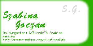 szabina goczan business card